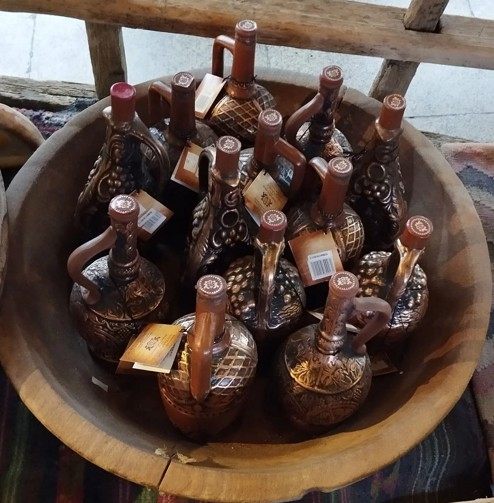 Wine, Holding Mountains — Supra · A table in Kakheti